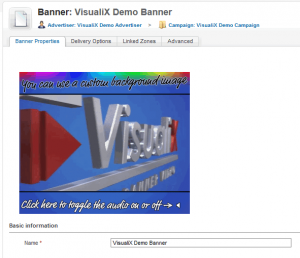 Preview of the In-Banner Video Ad in Revive Adserver (click to enlarge)